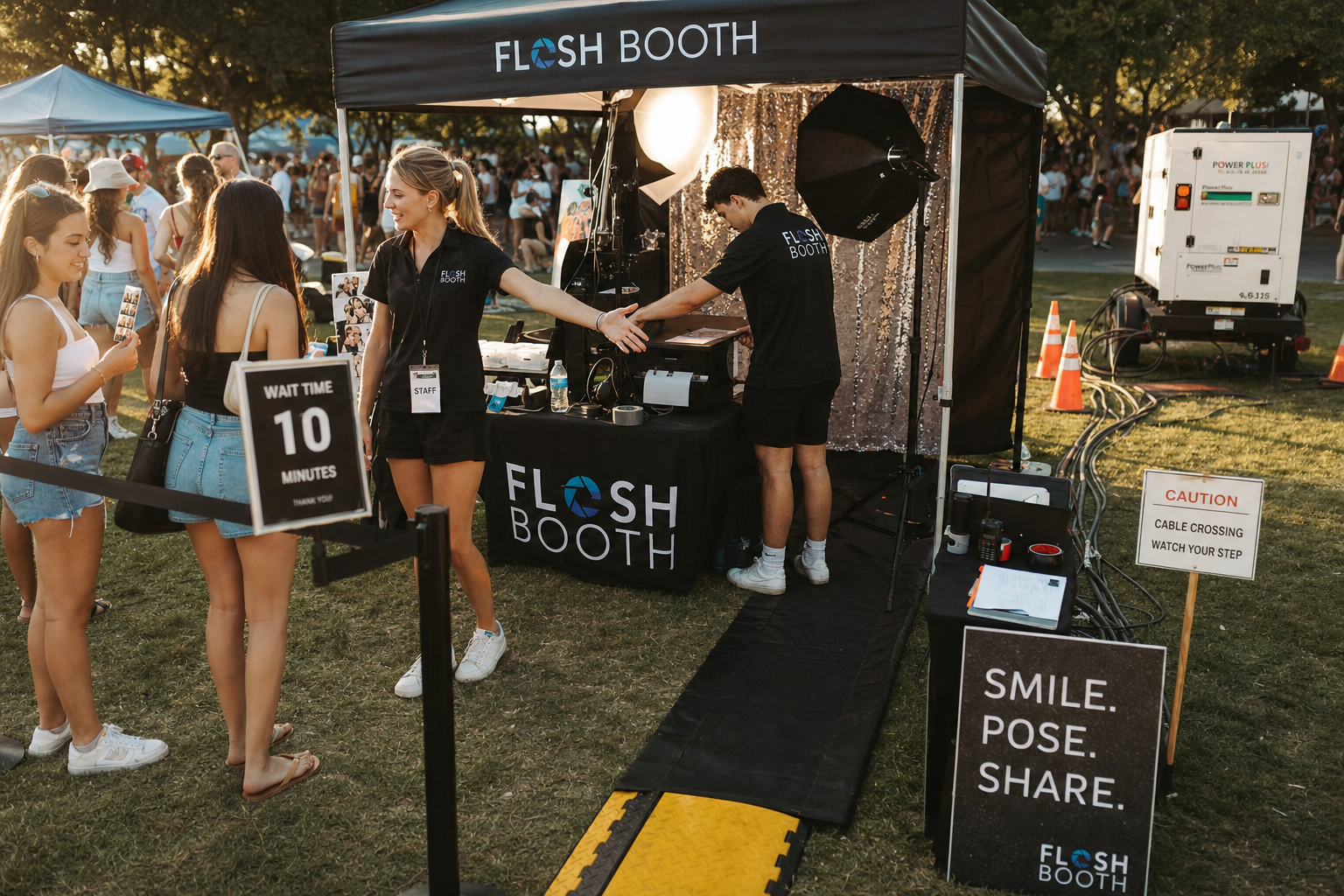 Photobooth setup op festival terrein