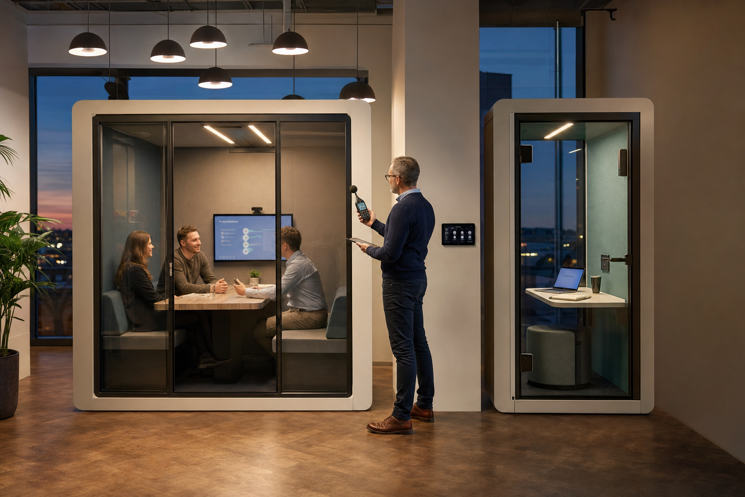 Ventilatiesysteem in geluidsdichte cabine